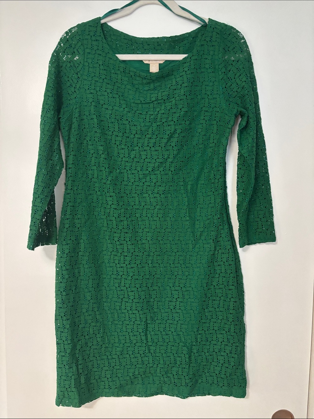 Banana Republic Green Lace Sheath Dress
